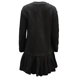 Diane Von Furstenberg-Diane Von Furstenberg Ballencya Coat Dress in Black Wool-Black