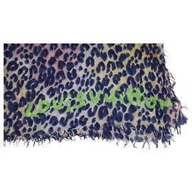 Louis Vuitton Étole Léopard en Cachemire Multicolore Multicolore