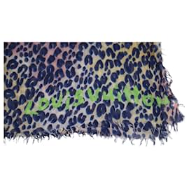 Louis Vuitton-Louis Vuitton Leopard Stole em cashmere multicolorido-Multicor