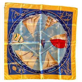 Sciarpa Louis Vuitton "America's Cup". Blu Giallo Bianco sporco