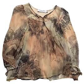 Christian Dior-Dior silk chiffon printed blouse with puff sleeves-Multiple colors