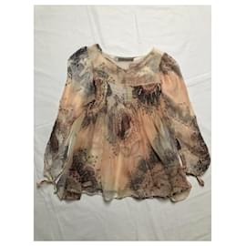 Christian Dior-Dior silk chiffon printed blouse with puff sleeves-Multiple colors