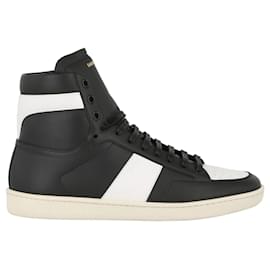 Saint Laurent-Mens SL/10H Leather Sneakers-Black