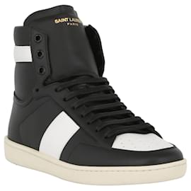 Saint Laurent-Mens SL/10H Leather Sneakers-Black