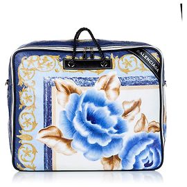 Bolsa de viagem de couro quadrada Balenciaga azul XL cobertor Azul Multicor