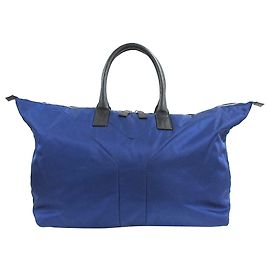 Yves Saint Laurent YSL Blue Easy Nylon Weekender Black Blue