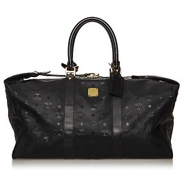 Bolsa de viagem de nylon MCM Visetos preta Preto