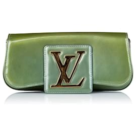 Louis Vuitton-Bolsa embreagem de couro envernizado Louis Vuitton Green Sobe-Verde,Verde escuro