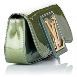 Louis Vuitton-Bolsa embreagem de couro envernizado Louis Vuitton Green Sobe-Verde,Verde escuro