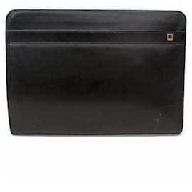 Alfred Dunhill-[Used] Dunhill Leather Clutch Bag ◆ black / black / black / business / commuting / men's / bag-Black