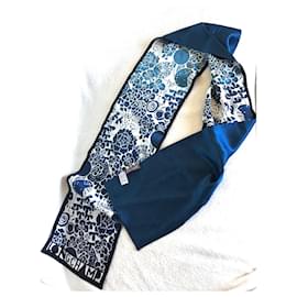 Longchamp-Scarves-Black,Navy blue,Light blue