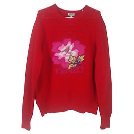 Jersey Kenzo de lana rojo con parche Roja Multicolor