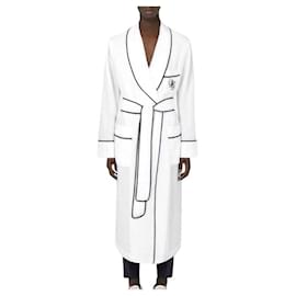 Dolce & Gabbana-Dolce & Gabbana linen bathrobe with DG embroidery-White