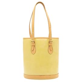 Louis Vuitton-LOUIS VUITTON Monogram Vernis Bucket PM Shoulder Bag Beige SPO LV Auth 28263-Beige