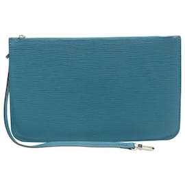Louis Vuitton-Bolsa LOUIS VUITTON Neverfull MM Bolsa de Acessórios Azul Claro LV Auth 28307-Azul claro