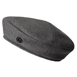 Maison Michel-MAISON MICHEL New reversible cashmere beret hat T.U-Brown,Dark grey