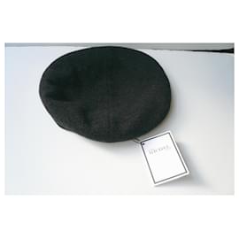 Maison Michel-MAISON MICHEL Novo chapéu de boina de caxemira reversível T.U-Marrom,Cinza antracite