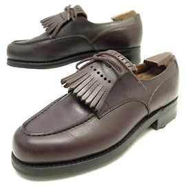 CHAUSSURES JM WESTON DERBY LE GOLF A FRANGES 641 4C 37 CUIR MARRON SHOES Marron