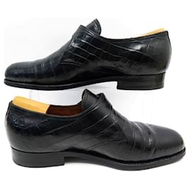 JM Weston-JM WESTON LOAFERS WITH BUCKLE 7.5D 41.5 42 Black crocodile leather-Black