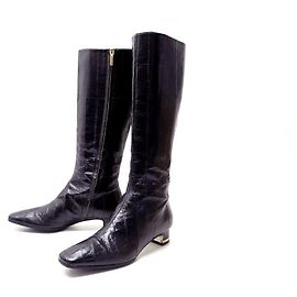 ZAPATOS BOTAS DOLCE & GABBANA 38.5 Botas negras de charol Negro
