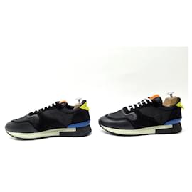 Givenchy-GIVENCHY SHOES SNEAKER RUNNERS 42 IT 43 FR CANVAS & BLACK SUEDE SNEAKERS-Black
