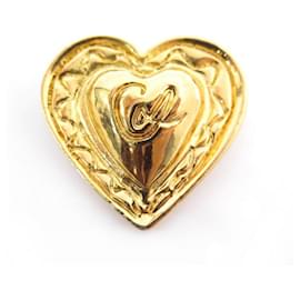 VINTAGE CHRISTIAN LACROIX BROSCHE IN GOLDEM METALLHERZ GOLDENE METALLHERZBROSCHE Golden
