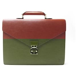 Louis Vuitton-LOUIS VUITTON AMBASSADOR BRIEFCASE BRIEFCASE IN EPI LEATHER CAMEL BRIEFCASE-Caramel