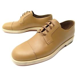 Hermès-NINE HERMES DERBYS CARROUSEL H SHOES211999zh 44.5 IN CAMEL LEATHER SHOES-Caramel