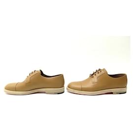 Hermès-NINE HERMES DERBYS CARROUSEL H SHOES211999zh 44.5 IN CAMEL LEATHER SHOES-Caramel