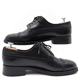 JM Weston-VINTAGE JM WESTON SHOES 379 lined SOLES DERBY 7.5D 41.5 Leather-Black