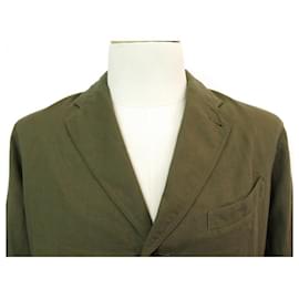 Ralph Lauren-NEW JACKET RALPH LAUREN lined RL 48 M KHAKI LINEN JACKET COAT-Khaki