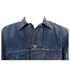 Ralph Lauren-JACKET RALPH LAUREN OVERALLS lined RL & CO T 50 L BLUE DENIM JACKET JACKET COAT-Blue