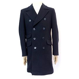 NEW HACKETT LONDON HM COAT402073 T48 M IN NAVY BLUE WOOL COAT JACKET Navy blue