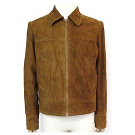 NEW SANDRO JACKET JACKET T48 M SUEDE GOLD CAMEL NEW SUEDE LEATHER JACKET Caramel