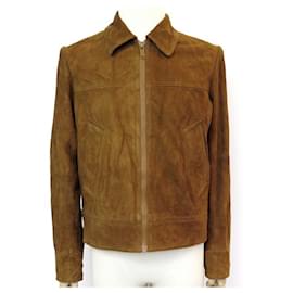 Sandro-NEW SANDRO JACKET JACKET T48 M SUEDE GOLD CAMEL NEW SUEDE LEATHER JACKET-Caramel