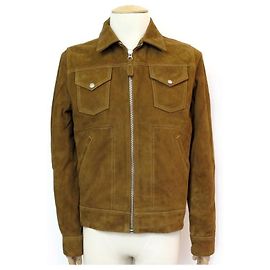 NEUF VESTE SCHOTT LC WEST BLOUSON T48 M EN DAIM GOLD CAMEL NEW SUEDE JACKET Caramel