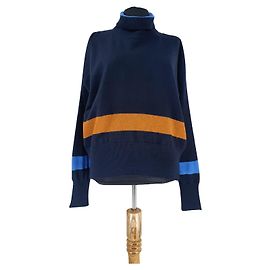 Autre Marque Pull Libertine Libertine College Husky Bleu Laine Bleu Multicolore Bleu Marine