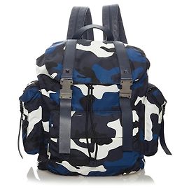 Mochila de nailon con camuflaje azul de Valentino Azul Multicolor Azul marino