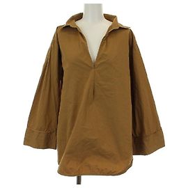 Totême [Usato] Camicia blusa TOTEME manica a tre quarti pullover skipper tinta unita XS marrone marrone Marrone