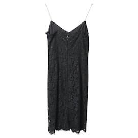 Dolce & Gabbana-Dolce & Gabbana Lace Midi Dress in Black Cotton-Black