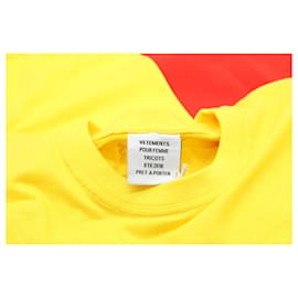 Vêtements-T-shirt Vetements x DHL en Coton Jaune-Autre