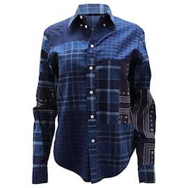 Ralph Lauren-Camicia Ralph Lauren Patchwork in cotone blu stampato-Blu,Blu navy