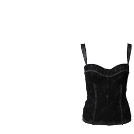 Dolce & Gabbana Bustino in Pizzo in Cotone Grigio Grigio