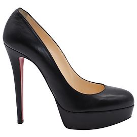 Sapato de plataforma Bianca Christian Louboutin em couro preto Preto