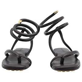 Bottega Veneta-Bottega Veneta Spiral Flat Sandals in Brown Nappa Leather-Brown