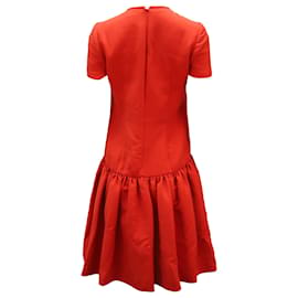 Alexander Mcqueen-Alexander McQueen Kleid mit tiefer Taille aus roter Wolle-Rot