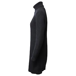 Michael Kors-Michael Michael Kors Ribbed-Knit Turtleneck Mini Dress in Black Nylon-Black