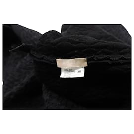 Alaïa-Alaïa Figurbetontes Kleid mit eckigem Ausschnitt aus schwarzer Baumwolle-Schwarz