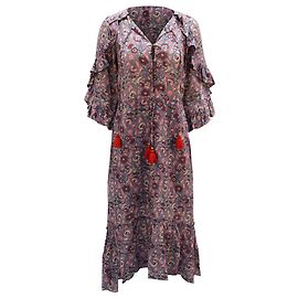 Autre Marque Vestido Boho Estampado Figue em Viscose Multicolorida Outro Impressão em python