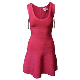 Robe évasée Herve Leger en rayonne rose Rose